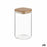 Jar Brown Transparent Bamboo Borosilicate Glass 1,5 L 10,4 x 19 x 10,4 cm (12 Units)