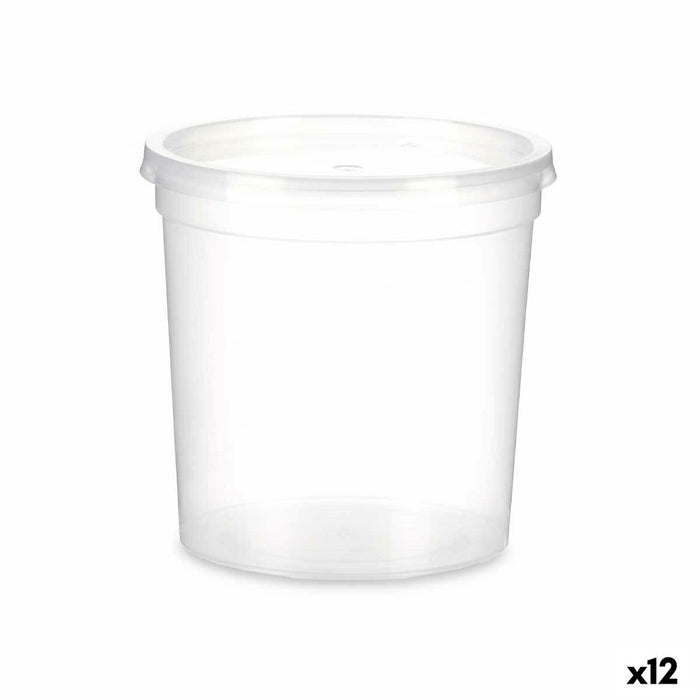 Round Lunch Box with Lid Transparent polypropylene 1 L 12,5 x 12,5 x 12,5 cm (12 Units)