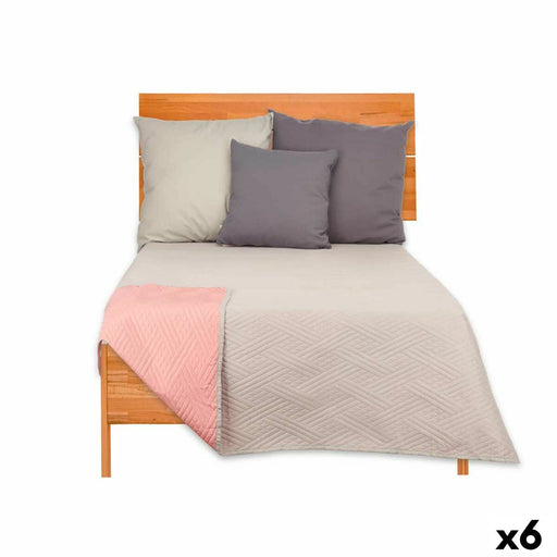 Reversible Bedspread 240 x 260 cm Grey Pink (6 Units)