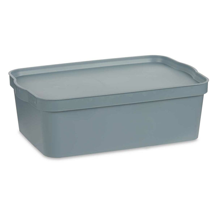 Storage Box with Lid Grey Plastic 14 L 29,5 x 14,3 x 45 cm (12 Units)