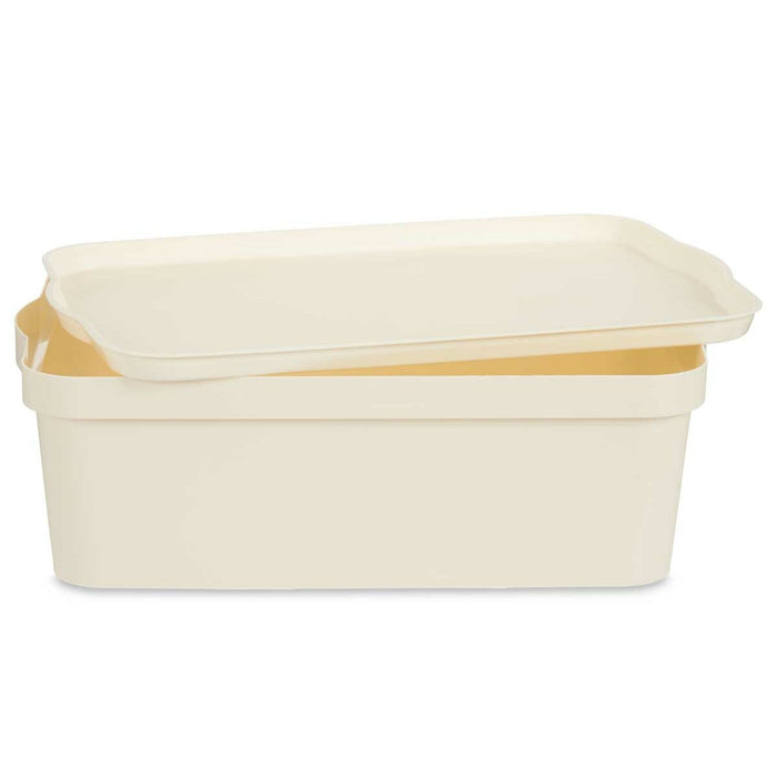 Storage Box with Lid Cream Plastic 14 L 29,5 x 14,3 x 45 cm (12 Units)