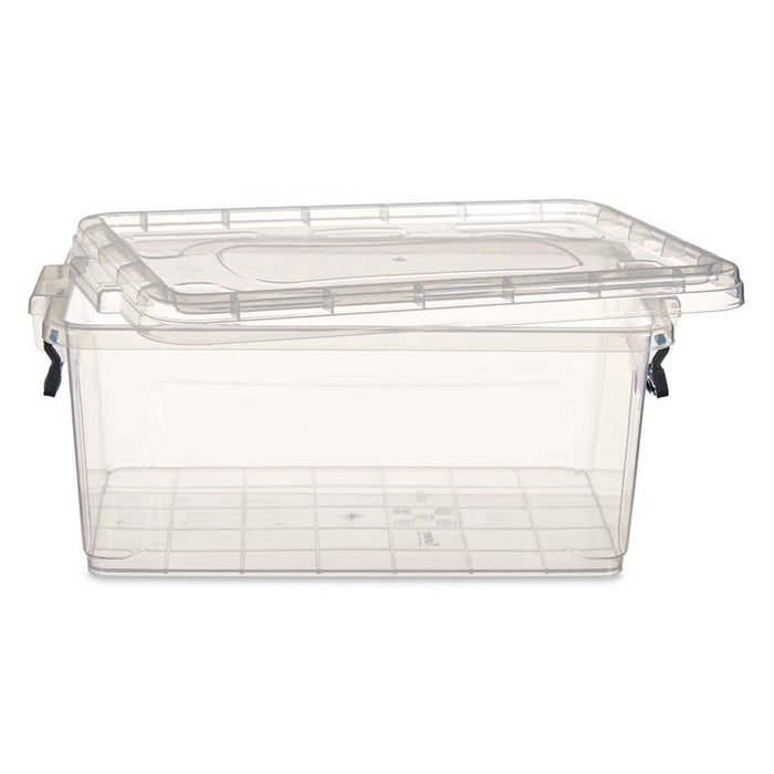 Storage Box with Lid Transparent Plastic 8,5 L 23,5 x 15,5 x 37 cm (12 Units)