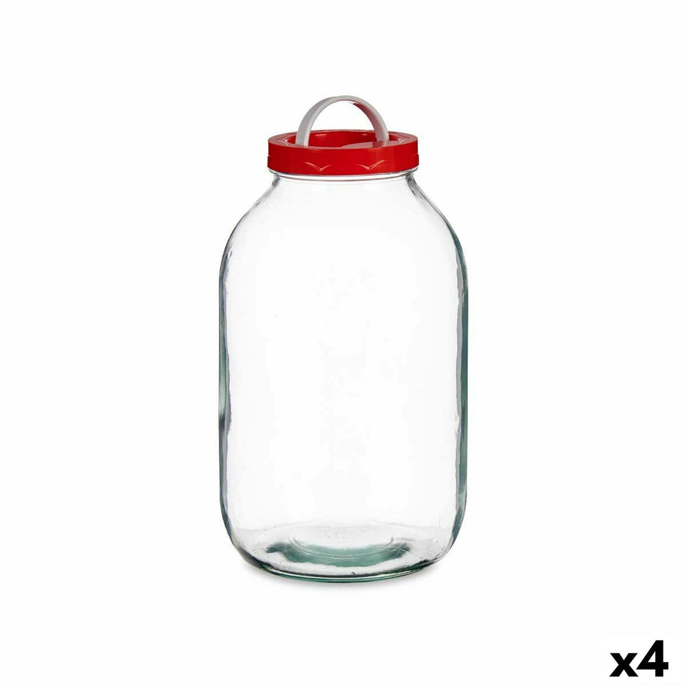 Jar Lid with handle Red polypropylene 5 L 16,5 x 29 x 16,5 cm (4 Units)