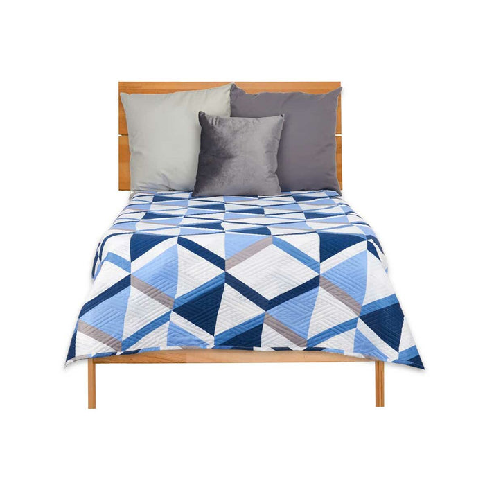 Reversible Bedspread 180 x 260 cm Blue White (6 Units)