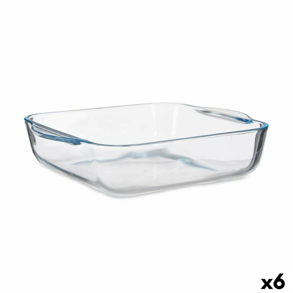 Baking tray Transparent Borosilicate Glass 21,5 x 6 x 25,5 cm (6 Units)