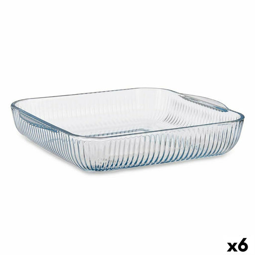 Baking tray Transparent Borosilicate Glass 27,4 x 6 x 31,2 cm (6 Units)