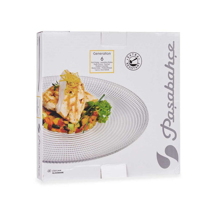 Plate set Generation Ø 27 cm Transparent Glass (4 Units)