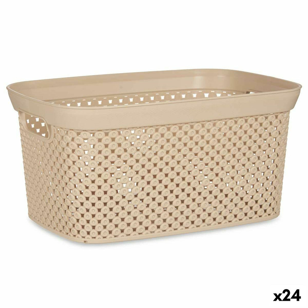 Laundry Basket Beige Plastic 10 L 24 x 17 x 35 cm (24 Units)