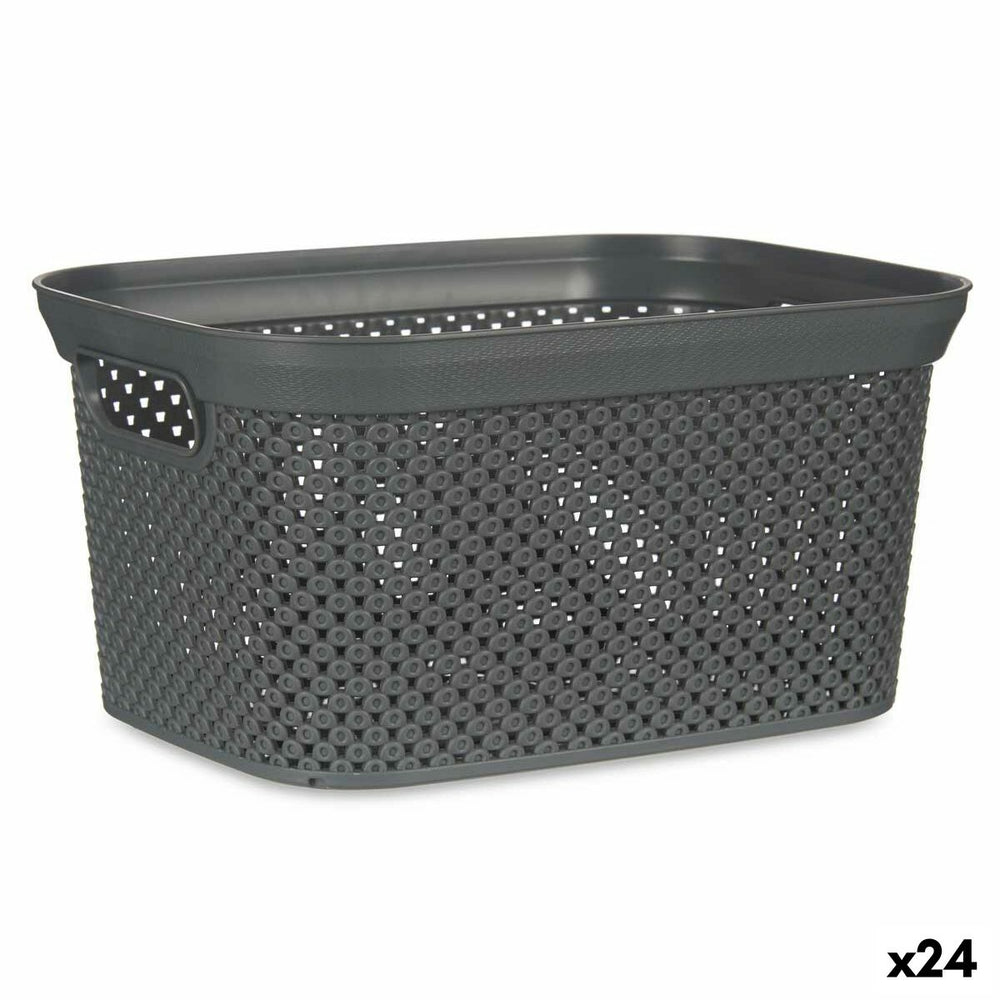 Laundry Basket Anthracite Plastic 5 L 20 x 14 x 27 cm (24 Units)