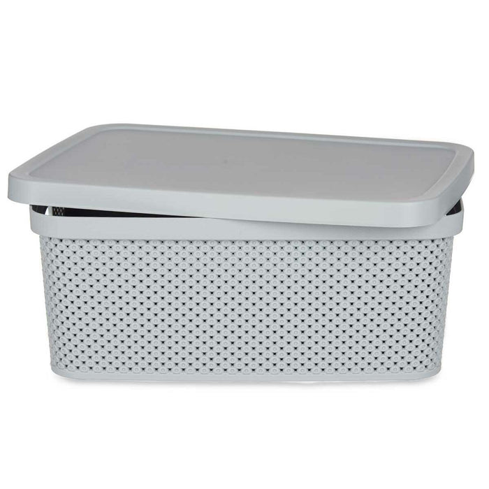 Storage Box with Lid Grey Plastic 13 L 28 x 15 x 39 cm (12 Units)