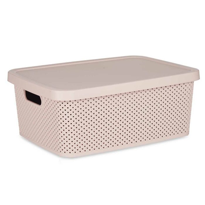 Storage Box with Lid Pink Plastic 13 L 28,5 x 15 x 38,5 cm (12 Units)