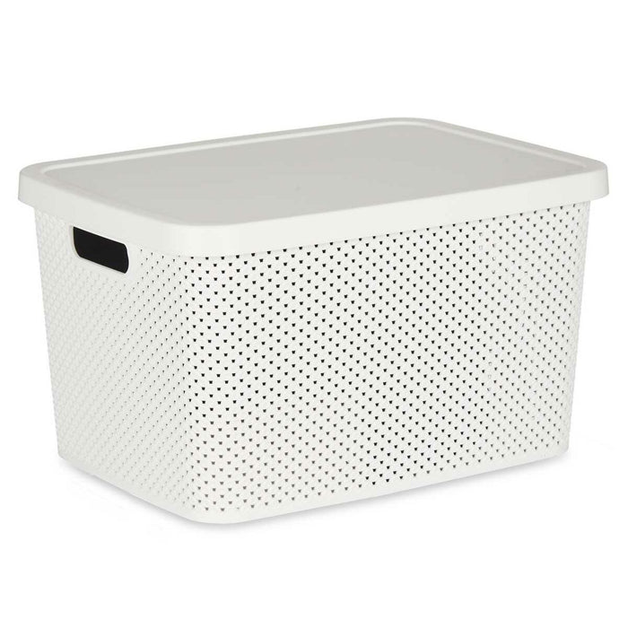 Storage Box with Lid White Plastic 19 L 28 x 22 x 39 cm (12 Units)