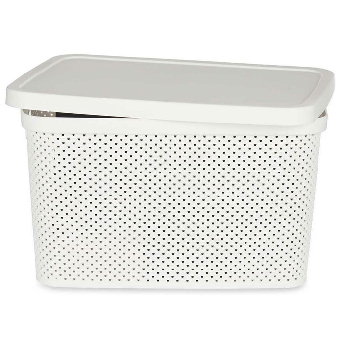 Storage Box with Lid White Plastic 19 L 28 x 22 x 39 cm (12 Units)