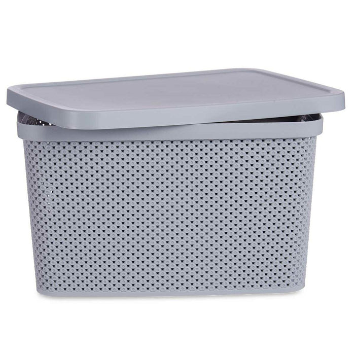 Storage Box with Lid Grey Plastic 19 L 28 x 22 x 39 cm (12 Units)