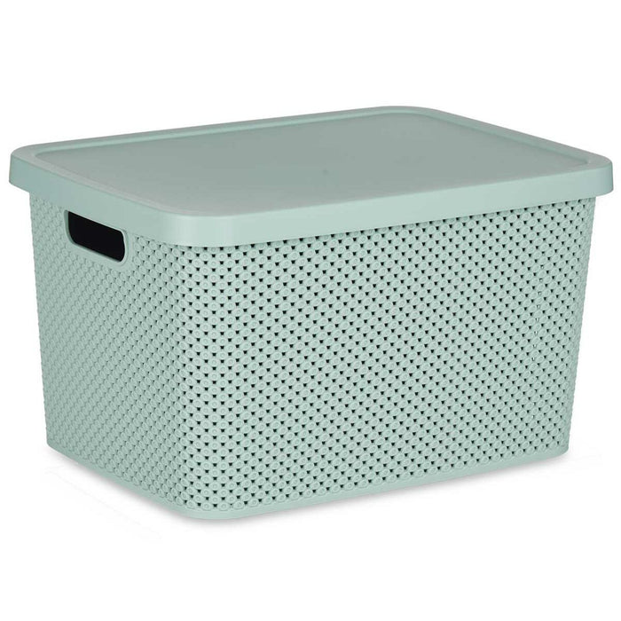 Storage Box with Lid Green Plastic 19 L 28 x 22 x 39 cm (12 Units)