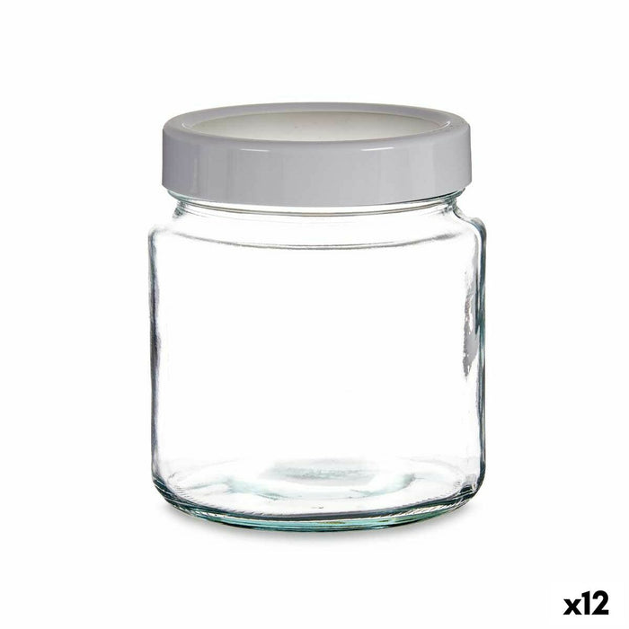 Jar White Plastic 1 L 11,5 x 13,2 x 11,5 cm (12 Units)