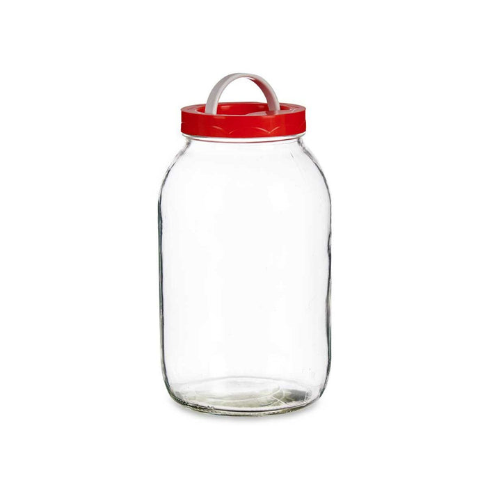 Jar Lid with handle Red polypropylene 3 L 13 x 24,3 x 13 cm (6 Units)