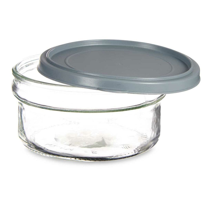 Round Lunch Box with Lid Grey Plastic 415 ml 12 x 6 x 12 cm (24 Units)