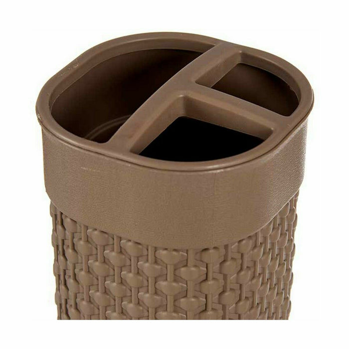 Bath Set Brown Plastic (12 Units)