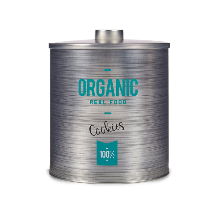 Biscuit and cake box Organic Grey Tin 17 x 20 x 17 cm (12 Units)