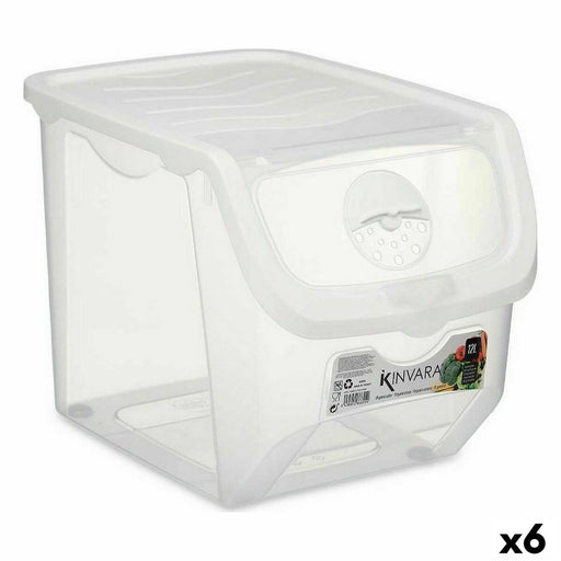 Stackable Organising Box Fridge Transparent Plastic 31 x 24 x 23,5 cm (6 Units)