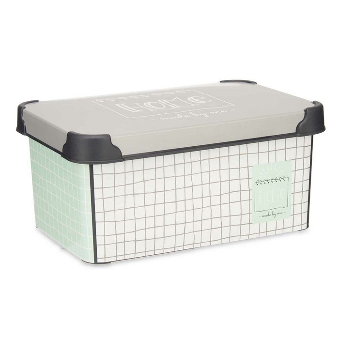 Storage Box with Lid Home Graph paper Plastic 5 L 19 x 13,5 x 29 cm (12 Units)