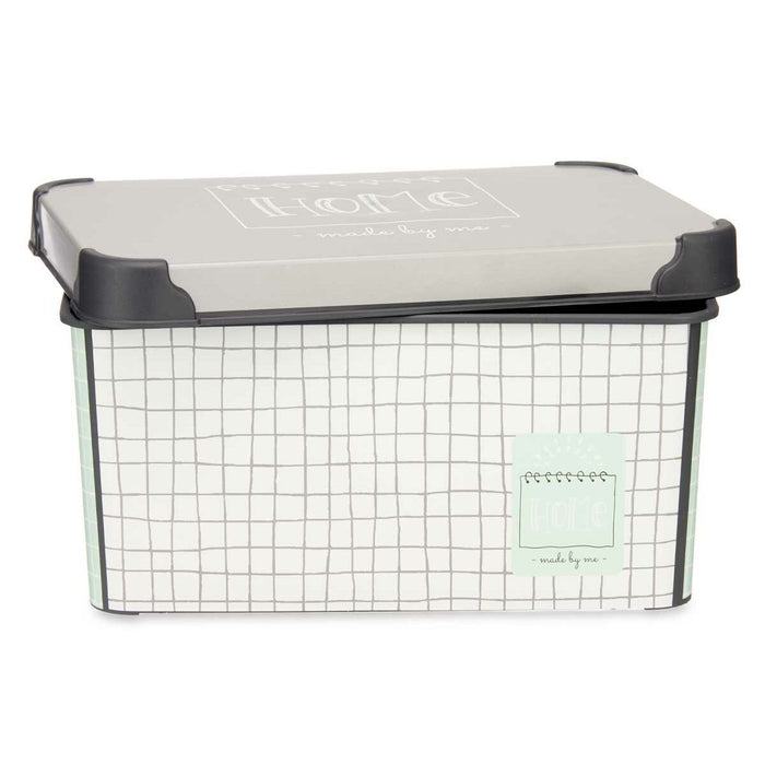 Storage Box with Lid Home Graph paper Plastic 5 L 19 x 13,5 x 29 cm (12 Units)