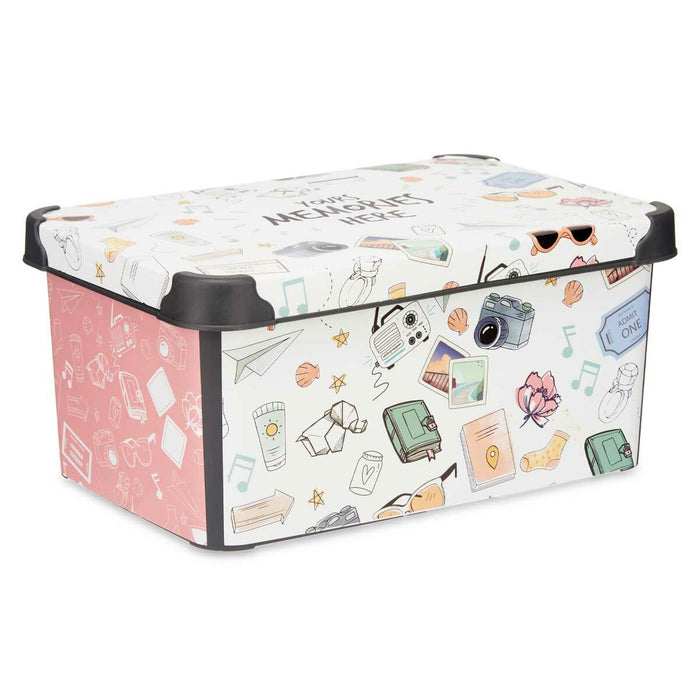 Storage Box with Lid Memories Young Plastic 10 L 23,5 x 16,5 x 35 cm (12 Units)