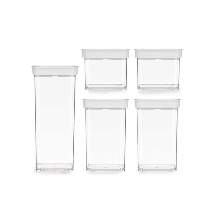 Set of Stackable Hermetically-sealed Kitchen Containers Transparent ABS (12 Units)