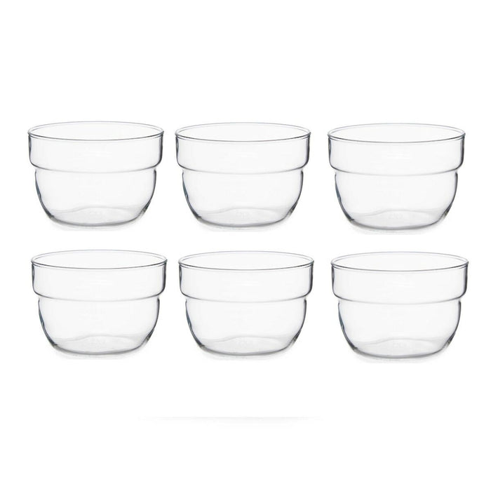 Set of bowls Motto Transparent Glass 200 ml (8 Units)