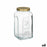 Jar Homemade Transparent Golden Metal Glass 3 L 13 x 25 x 13 cm (6 Units)