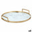 Tray Marble White Golden Metal Glass 25 x 4 x 25 cm (6 Units)