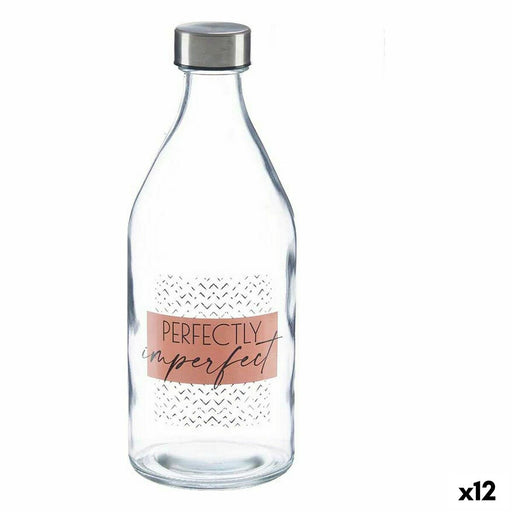 Bottle Imperfect Transparent Glass Steel 1,1 L (12 Units)