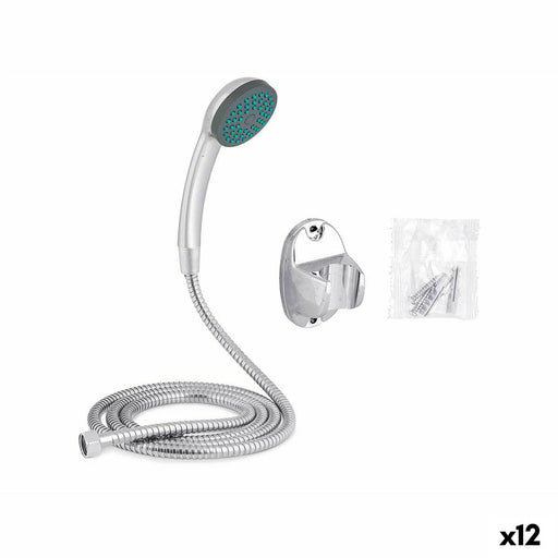 A shower head with a hose to direct the flow 2 m Silver Metal (12 Units)