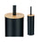 Toilet Brush Black Metal Bamboo Plastic 9,5 X 27 X 9,5 cm (6 Units)