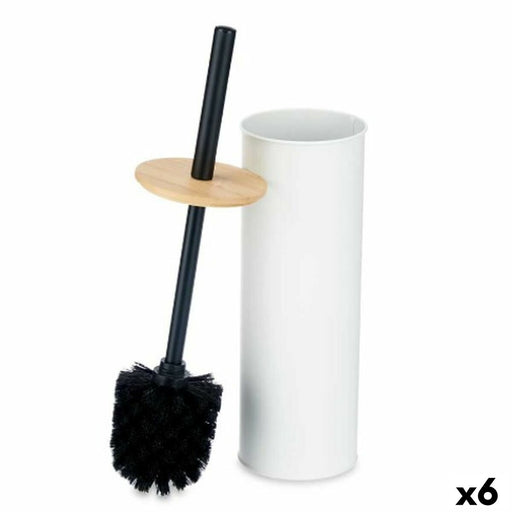 Toilet Brush White Metal Bamboo Plastic 9,5 X 27 X 9,5 cm (6 Units)