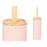 Toilet Brush Pink Wood Resin 10,2 x 38 x 10,2 cm (4 Units)