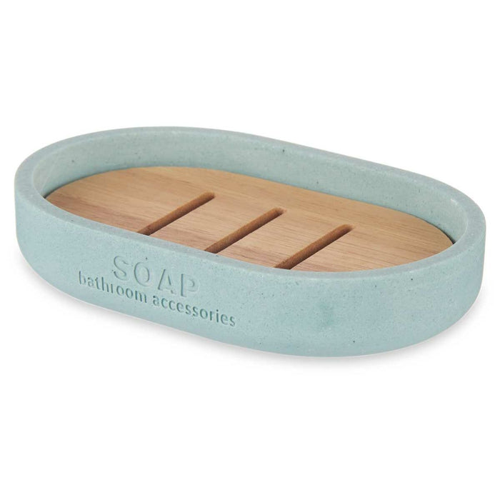 Soap dish Blue Resin Bamboo 12,5 x 2,5 x 8,5 cm (6 Units)