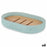 Soap dish Blue Resin Bamboo 12,5 x 2,5 x 8,5 cm (6 Units)