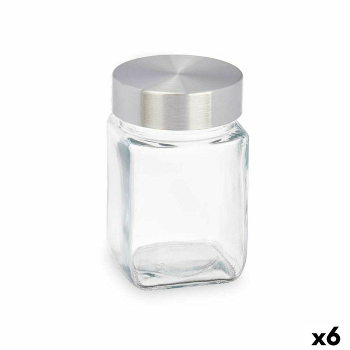 Tin Transparent Silver Metal Glass 250 ml 6,5 x 11 x 6,5 cm (6 Units)