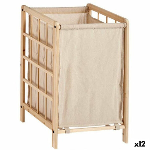 Laundry basket Beige Wood 35 L 33 x 60 x 39,5 cm (12 Units)