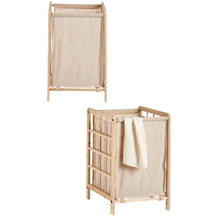 Laundry basket Beige Wood 35 L 33 x 60 x 39,5 cm (12 Units)