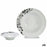 Pasta Dish White Black Porcelain 30 x 7,5 x 30 cm (12 Units)