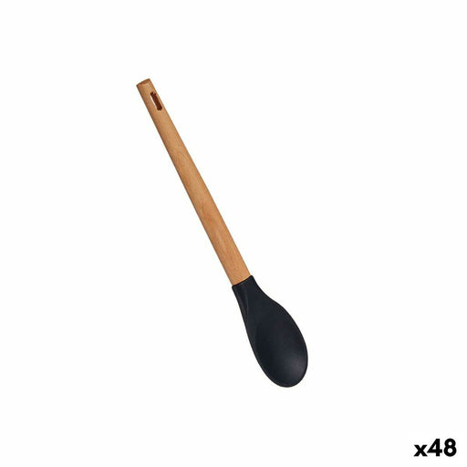 Spoon Black Silicone beech wood 6 x 1,8 x 30,5 cm (48 Units)