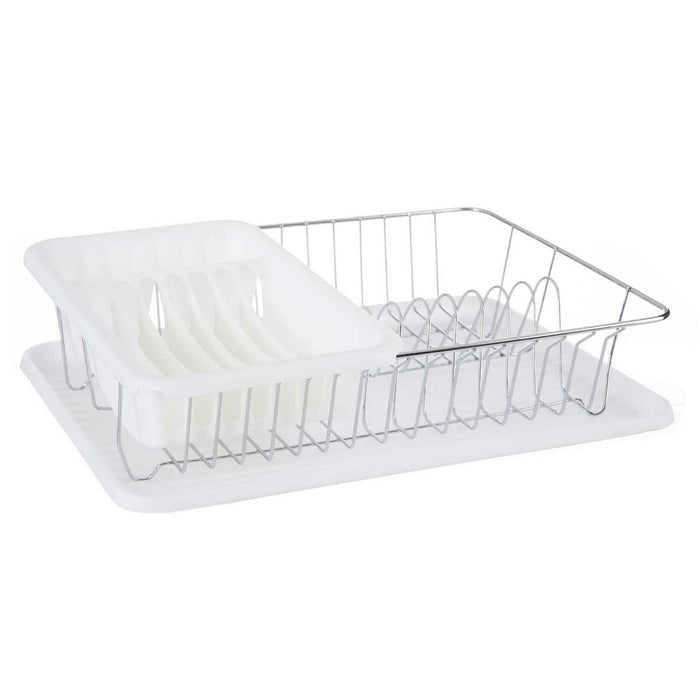 Draining Rack for Kitchen Sink White Metal Plastic 43,5 x 11 x 33,5 cm (4 Units)