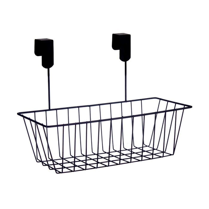 Basket for Kitchen Shelf Black Iron 28 x 12 x 9 cm (8 Units)