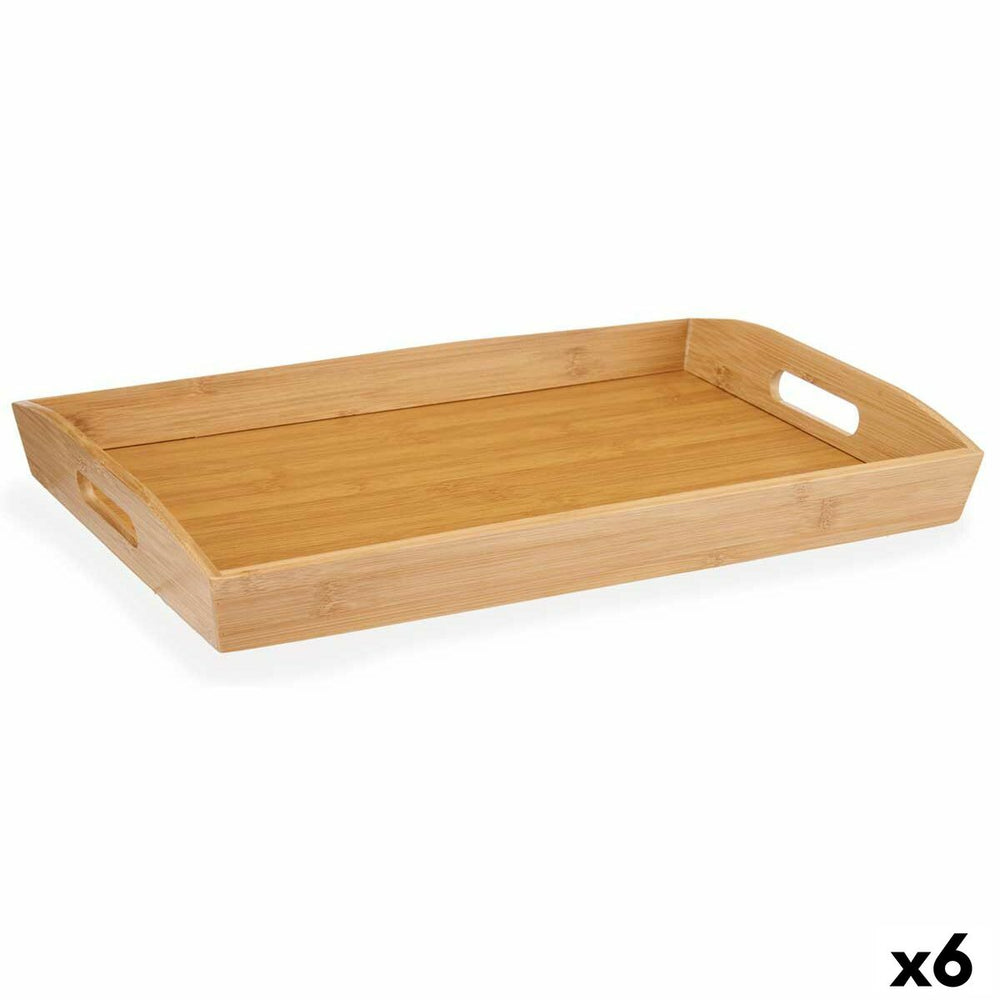 Tray Brown Bamboo 44 x 5,5 x 29 cm (6 Units)