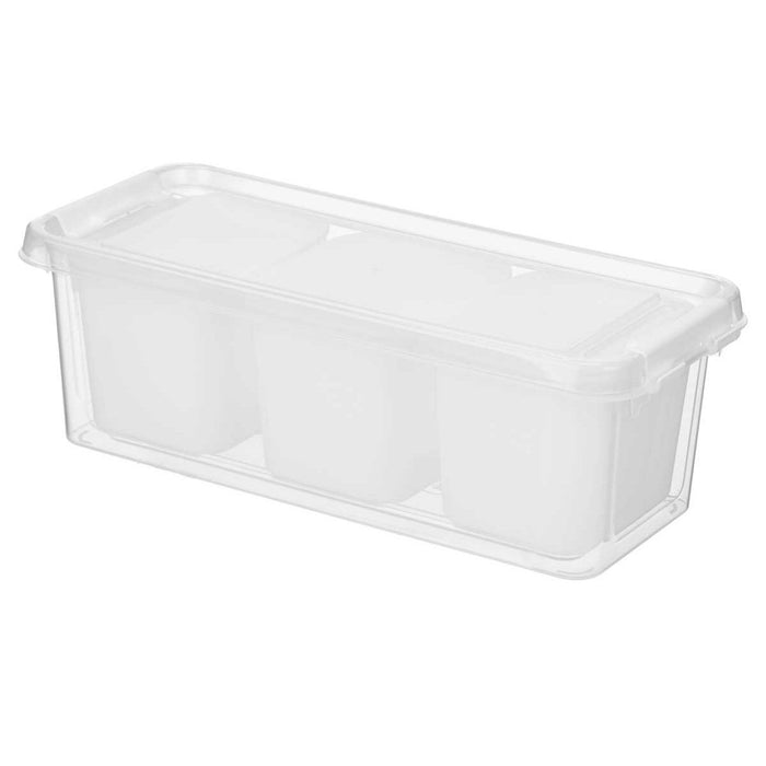Fridge Organiser White Transparent Plastic 28,2 x 8,8 x 12 cm (12 Units)