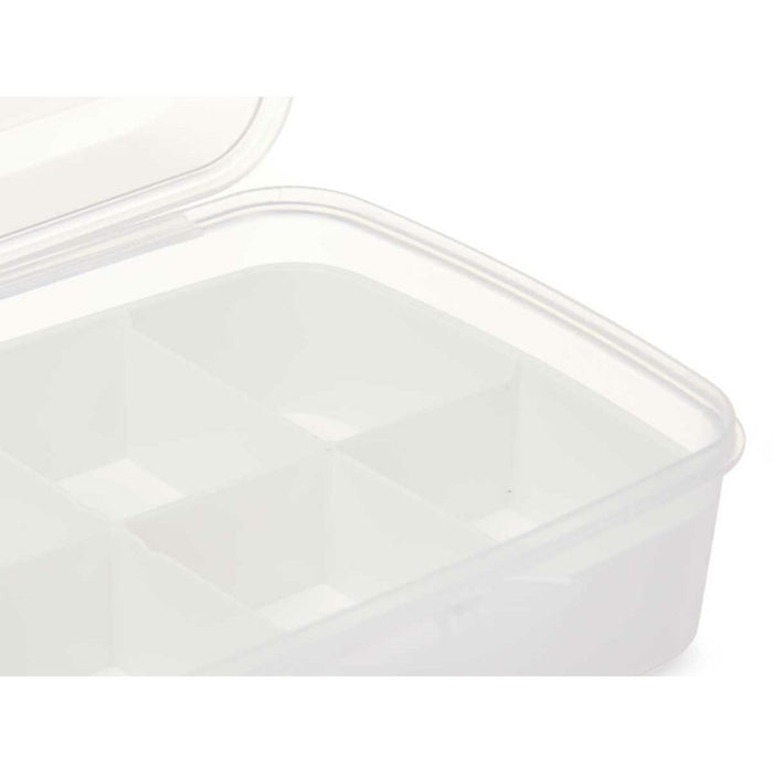 Storage Box with Lid White Transparent Plastic 21,5 x 8,5 x 15 cm (12 Units)