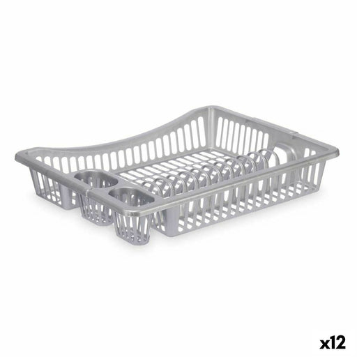 Draining Rack for Kitchen Sink Silver Plastic 46 x 8 x 36 cm (12 Units)